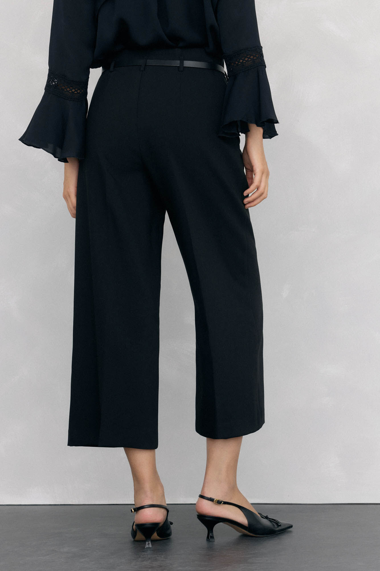 Pedro del Hierro Pantal&oacute;n culotte con cintur&oacute;n Negro