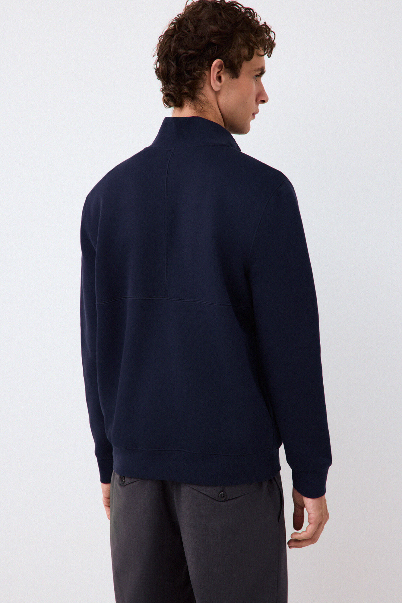 Pedro del Hierro Neoprene funnel neck sweatshirt Blue