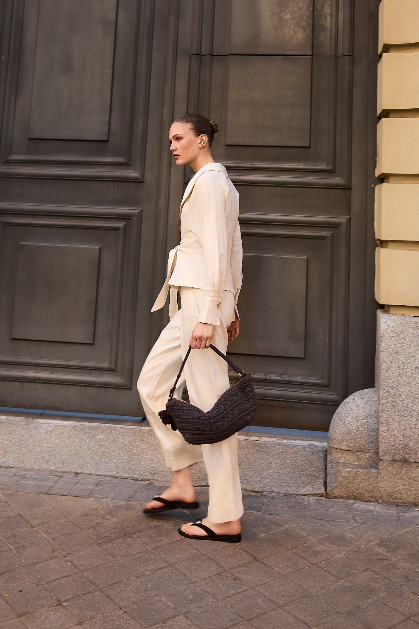 Pedro del Hierro Linen straight trousers