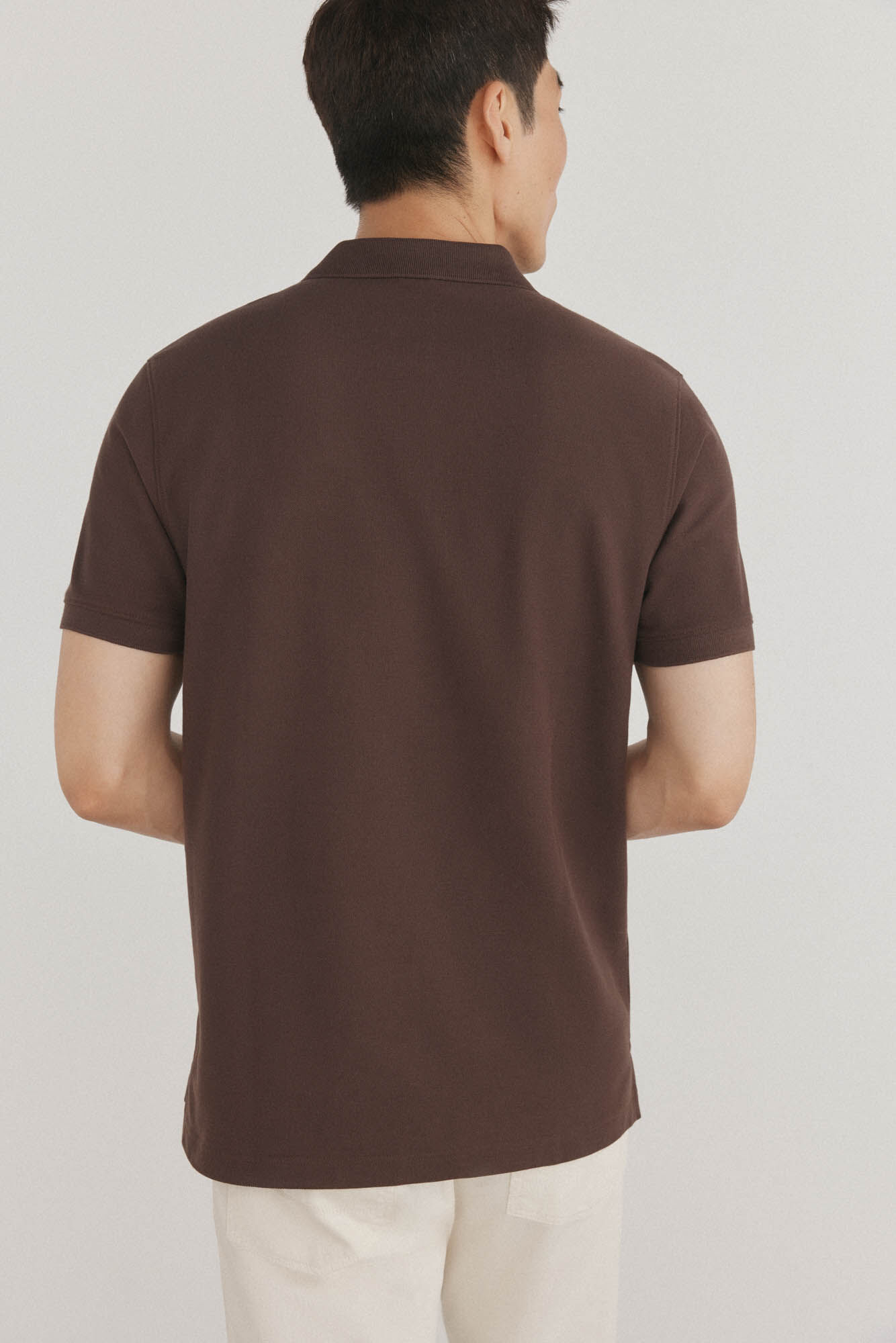Pedro del Hierro Basic regular piqu&eacute; polo shirt Brown
