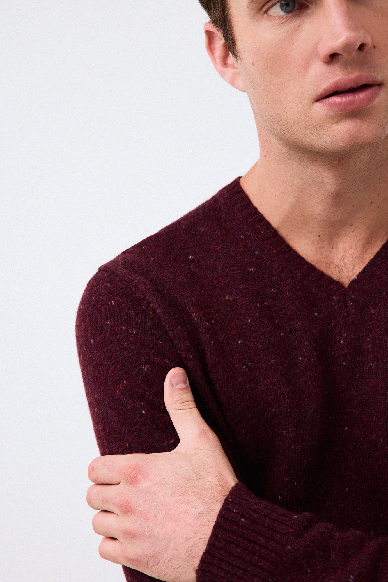 Pedro del Hierro Italian premium yarn knit jumper Burgundy