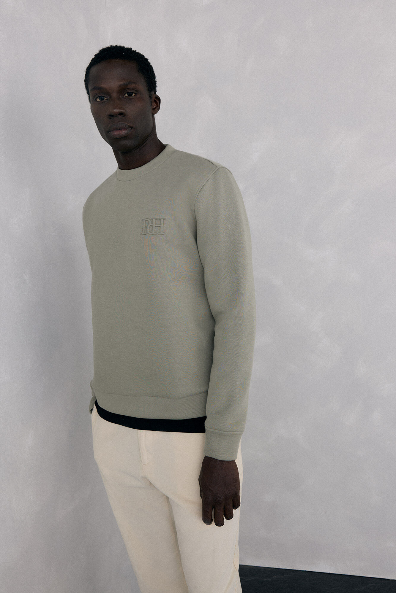 Pedro del Hierro Crew neck sweatshirt in technical fabric