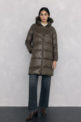 Pedro del Hierro Long hooded parka Green