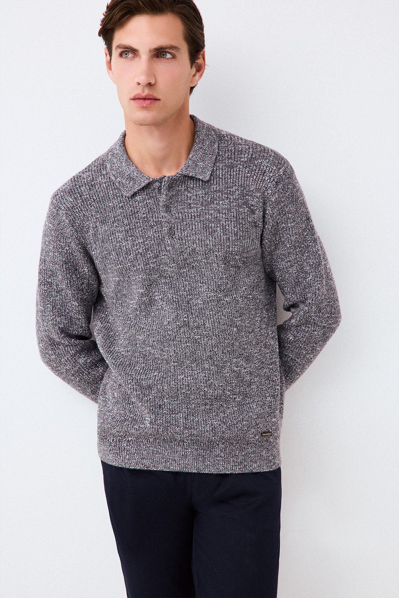 Pedro del Hierro Cotton knit polo neck jumper