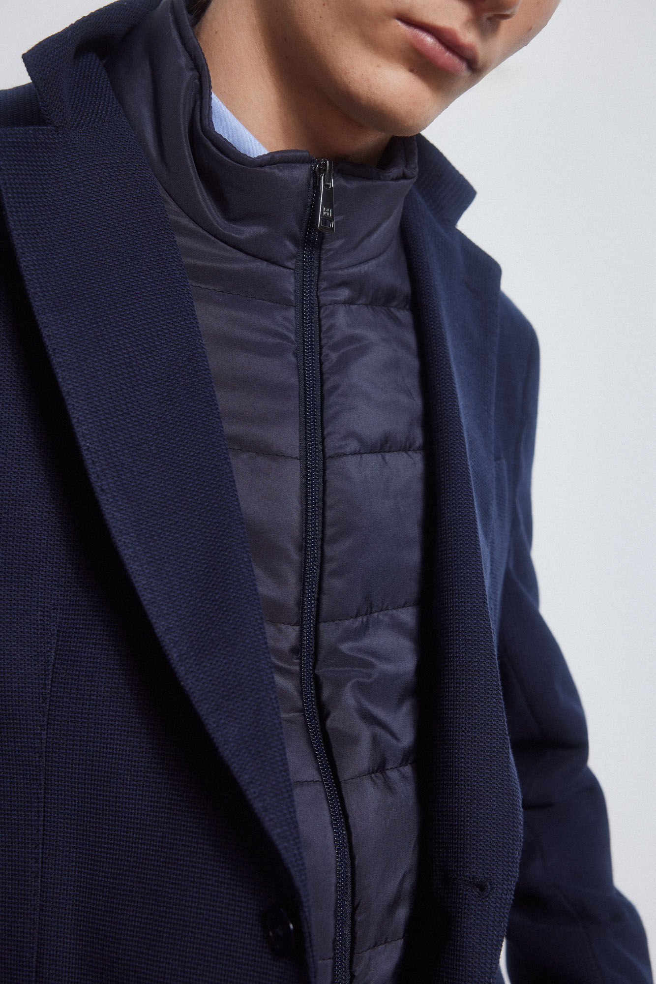 Pedro del Hierro Americana de punto con desmontable Azul