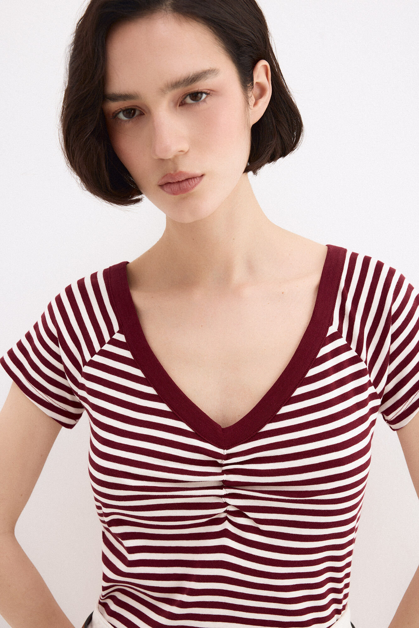 Pedro del Hierro Striped boat neck T-shirt