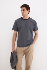 Pedro del Hierro Striped mercerized cotton T-shirt Blue