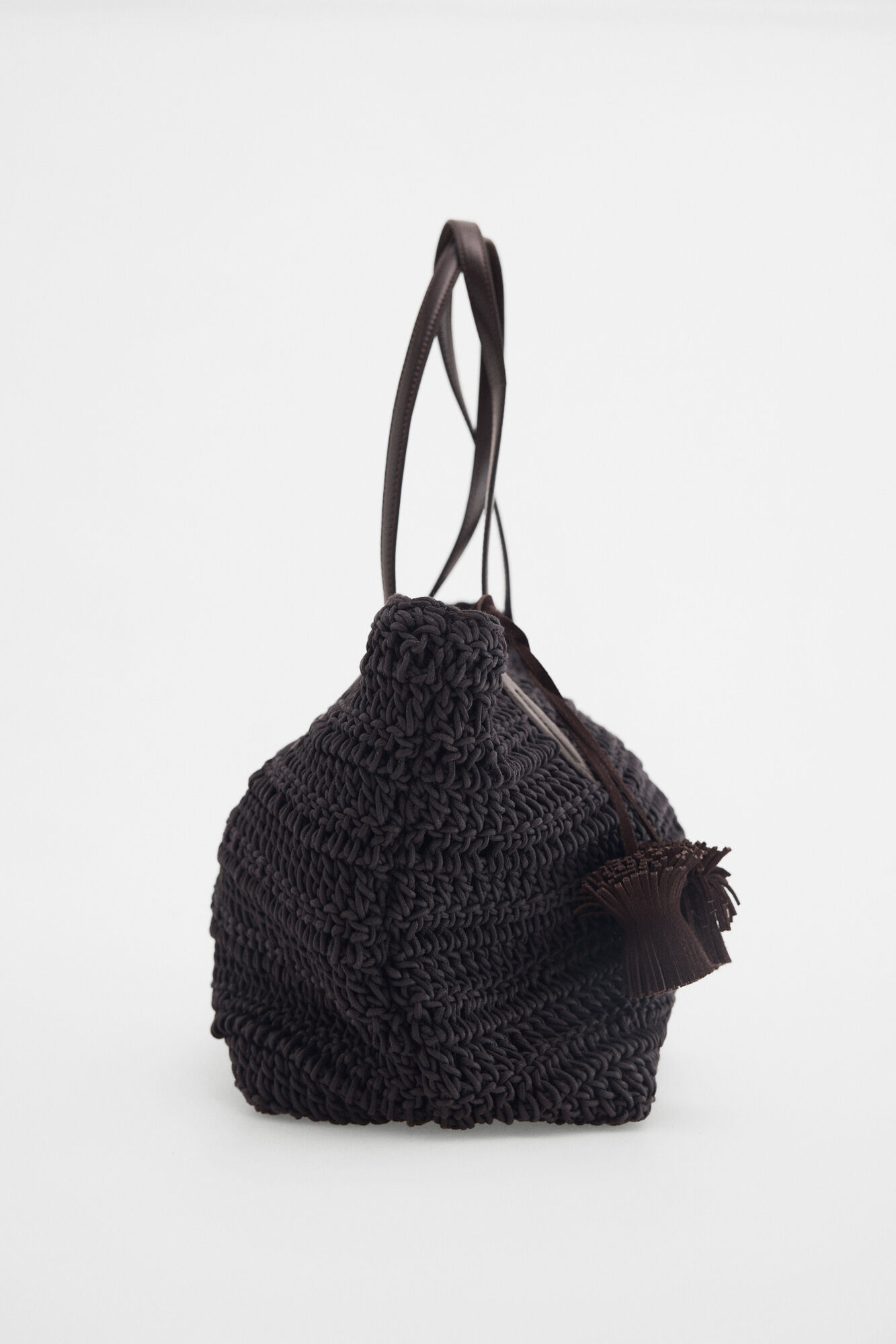 Pedro del Hierro Braided knit shopper bag Brown