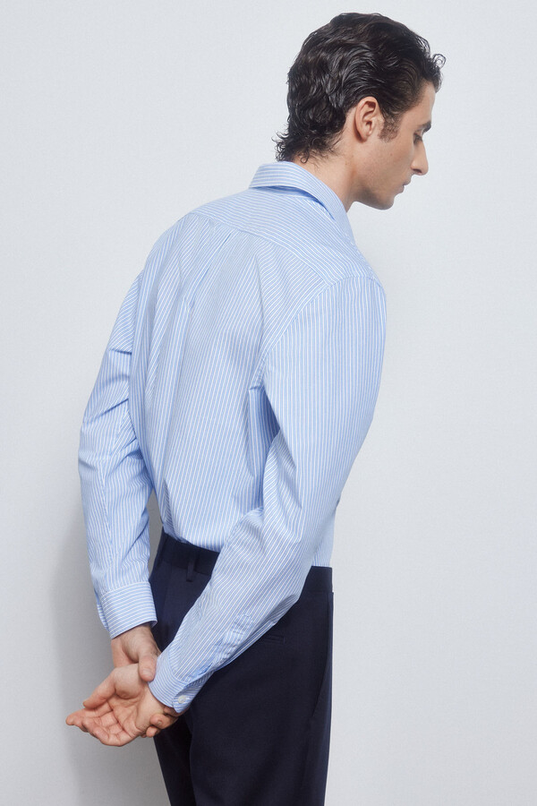 Pedro del Hierro Camisa rayas facil plancha + anti olor slim fit Blue