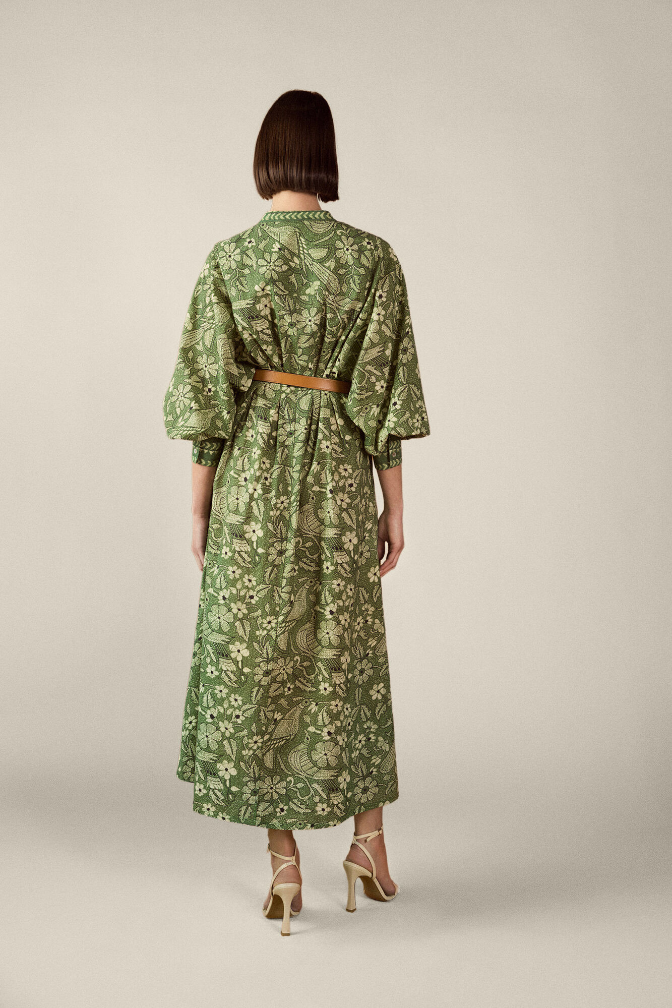 TFP by Tamara Falc&oacute; Vestido camiseiro estampado Verde