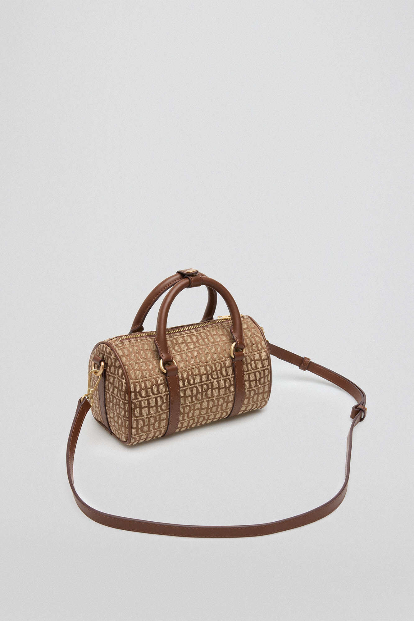 Pedro del Hierro Mini bowling bag logo Brown