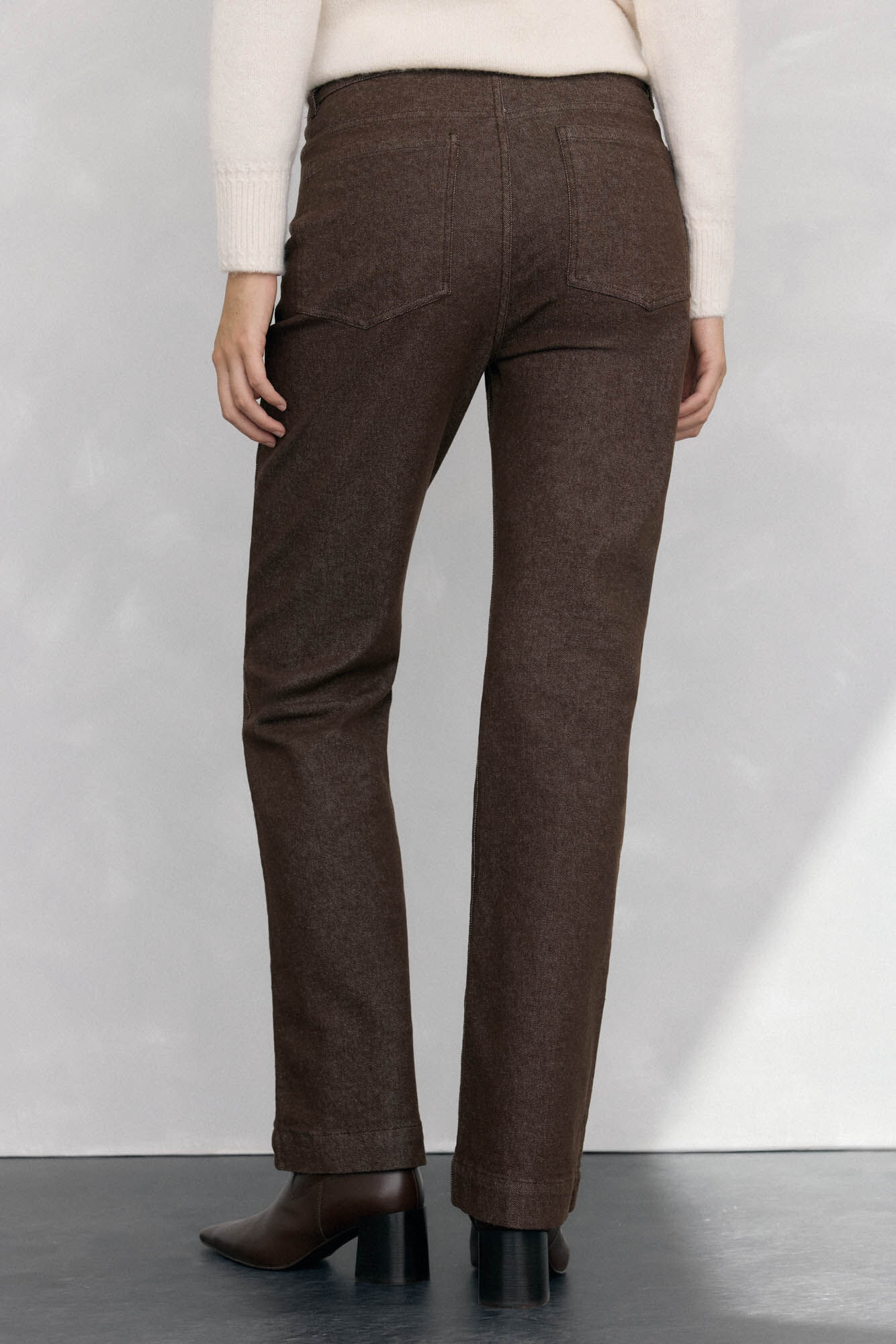 Pedro del Hierro Cal&ccedil;a jeans b&aacute;sica estilo tubo de fog&atilde;o Marrom