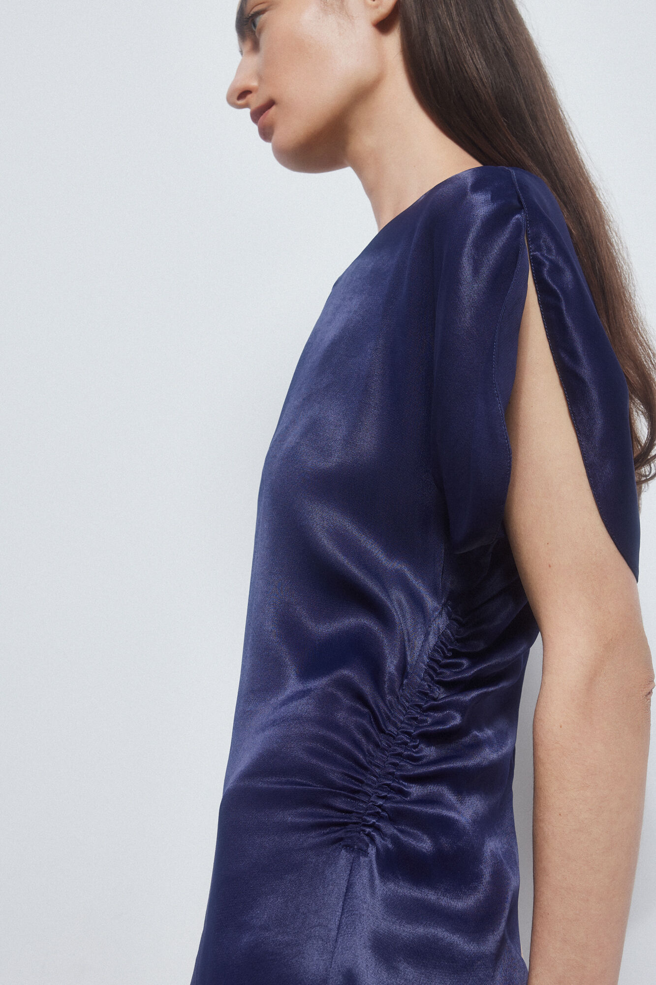 Pedro del Hierro Dress with ruched side Blue