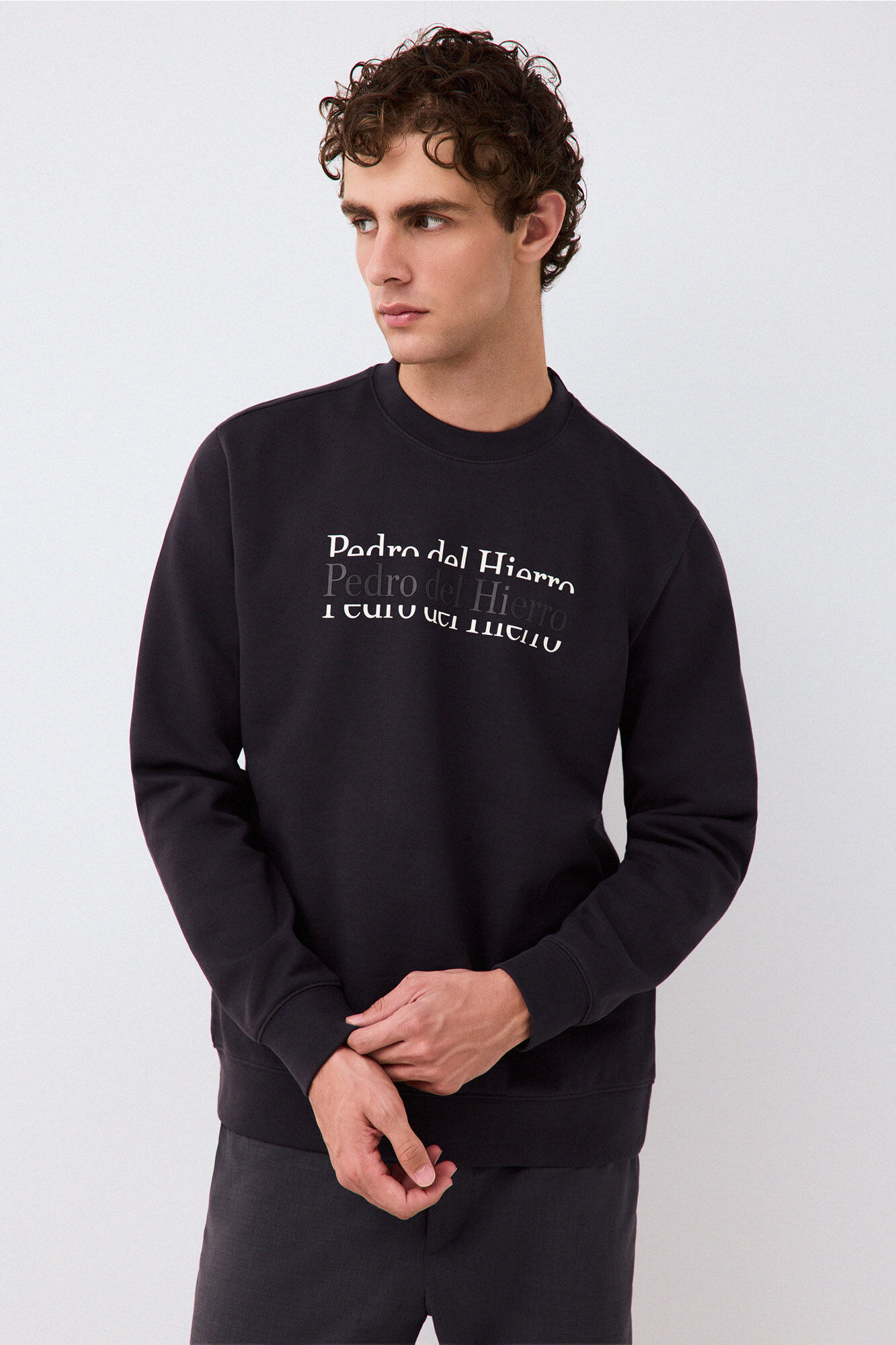 Pedro del Hierro Crew neck logo sweatshirt