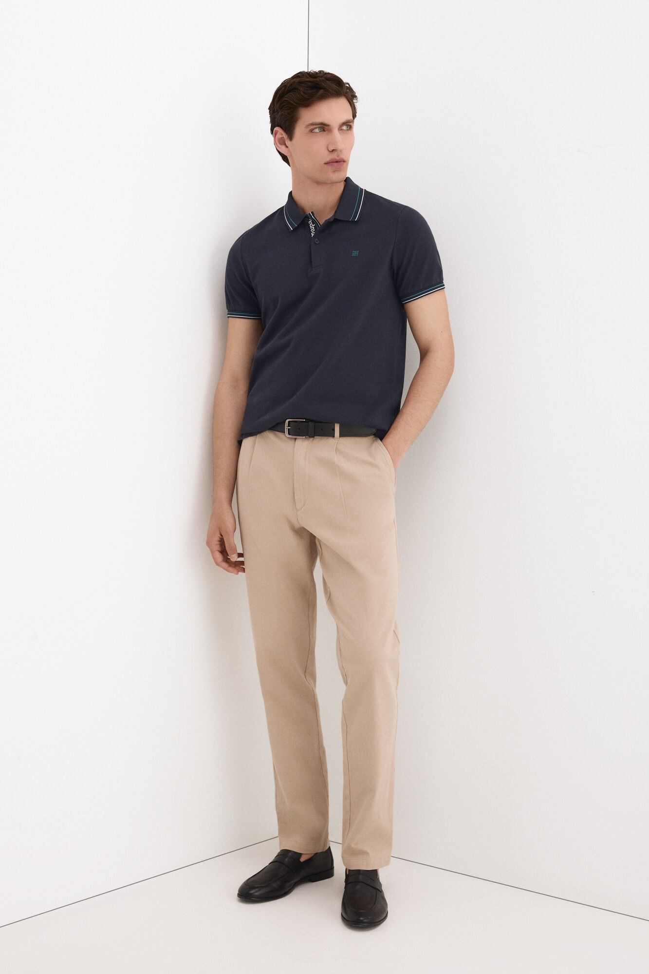Pedro del Hierro Polo tips jacquard Azul