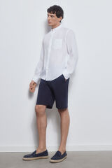 Pedro del Hierro camisa linho gola mao Branco