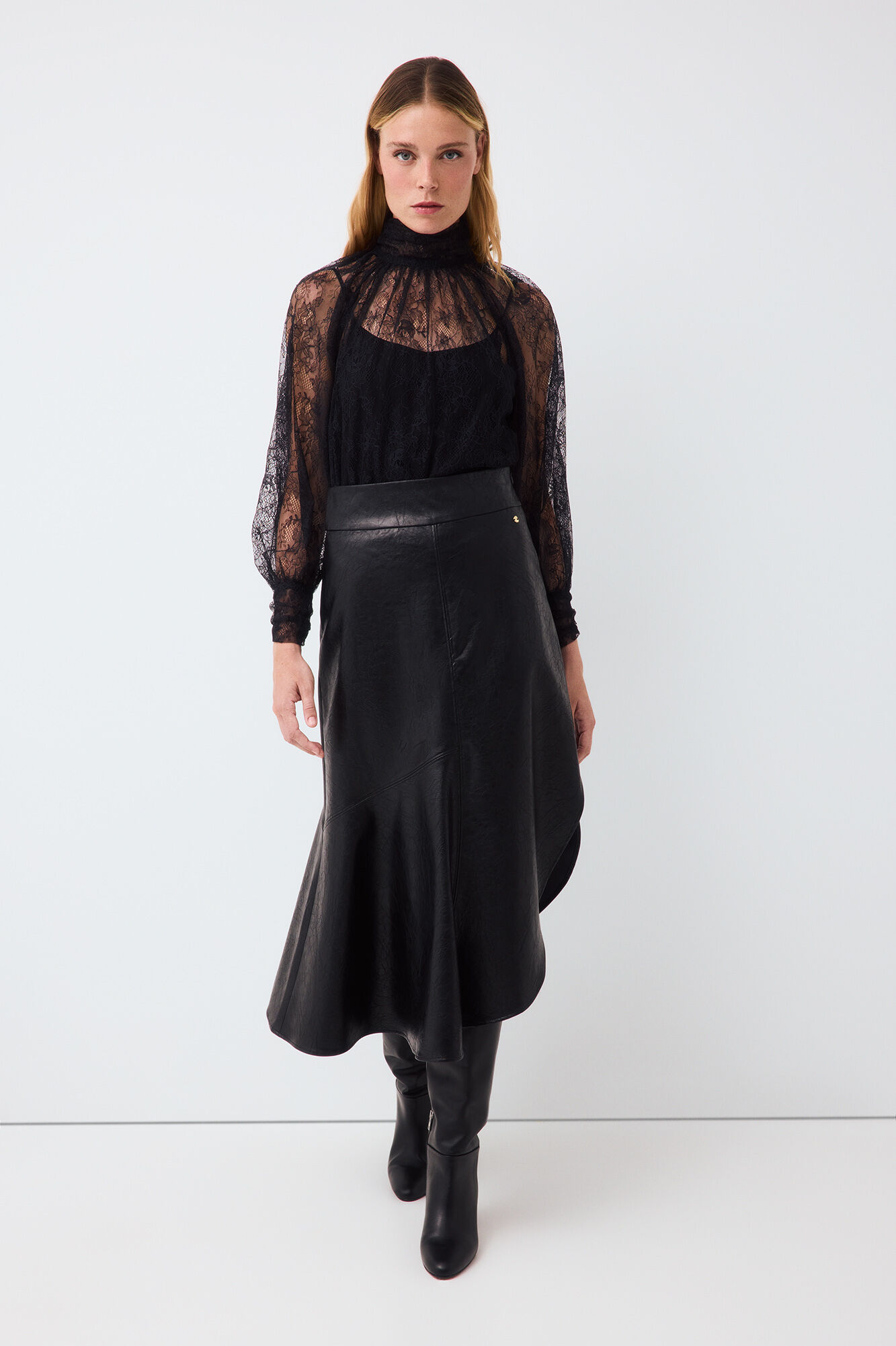 Pedro del Hierro Lace romantic blouse Black