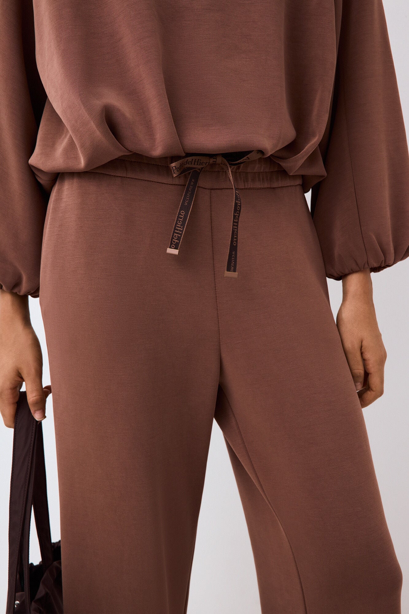 Pedro del Hierro Soft touch flare trousers Brown