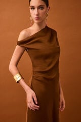 Pedro del Hierro Asymmetric midi dress Brown