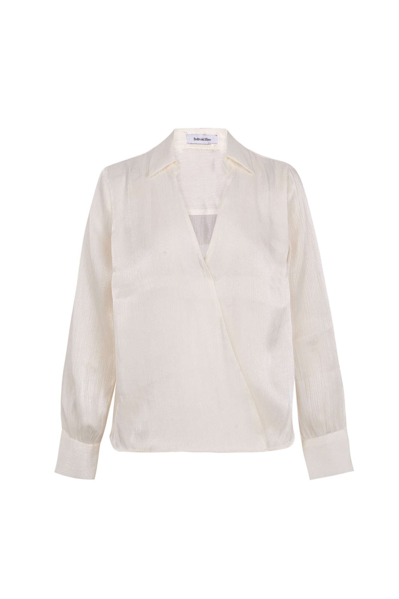 Pedro del Hierro Flowing wrap shirt with fantasy print White