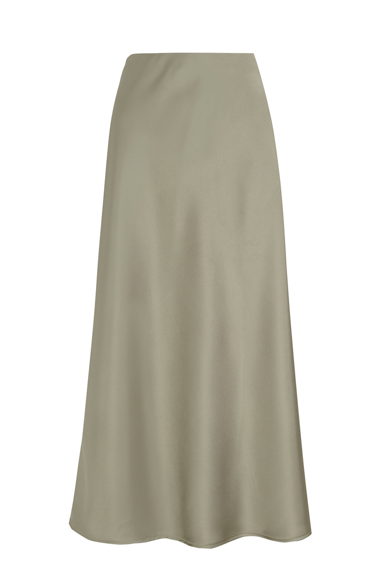 Pedro del Hierro Falda midi con vuelo satinada Beige