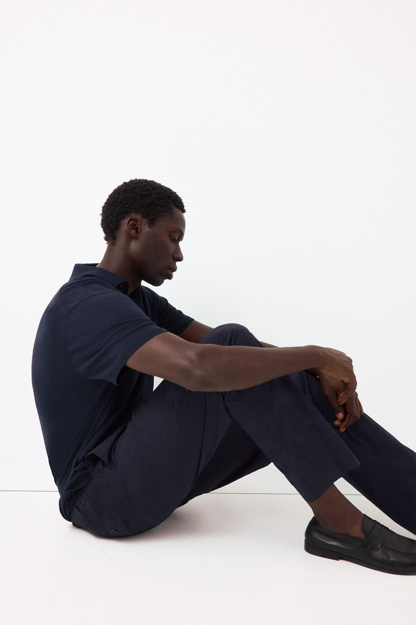 Pedro del Hierro Technical poplin regular chinos Blue
