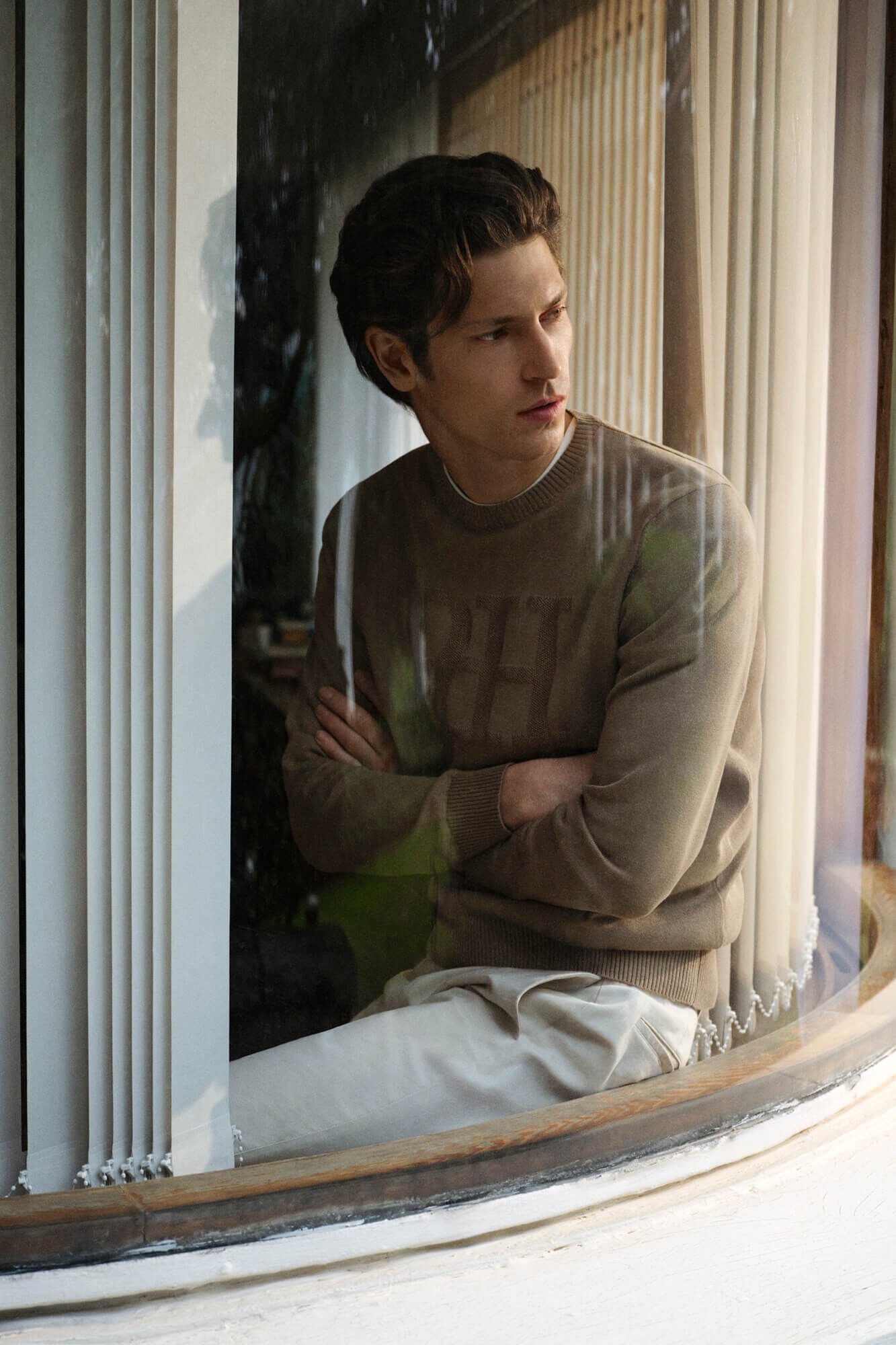 Pedro del Hierro Round neck big chest logo jumper