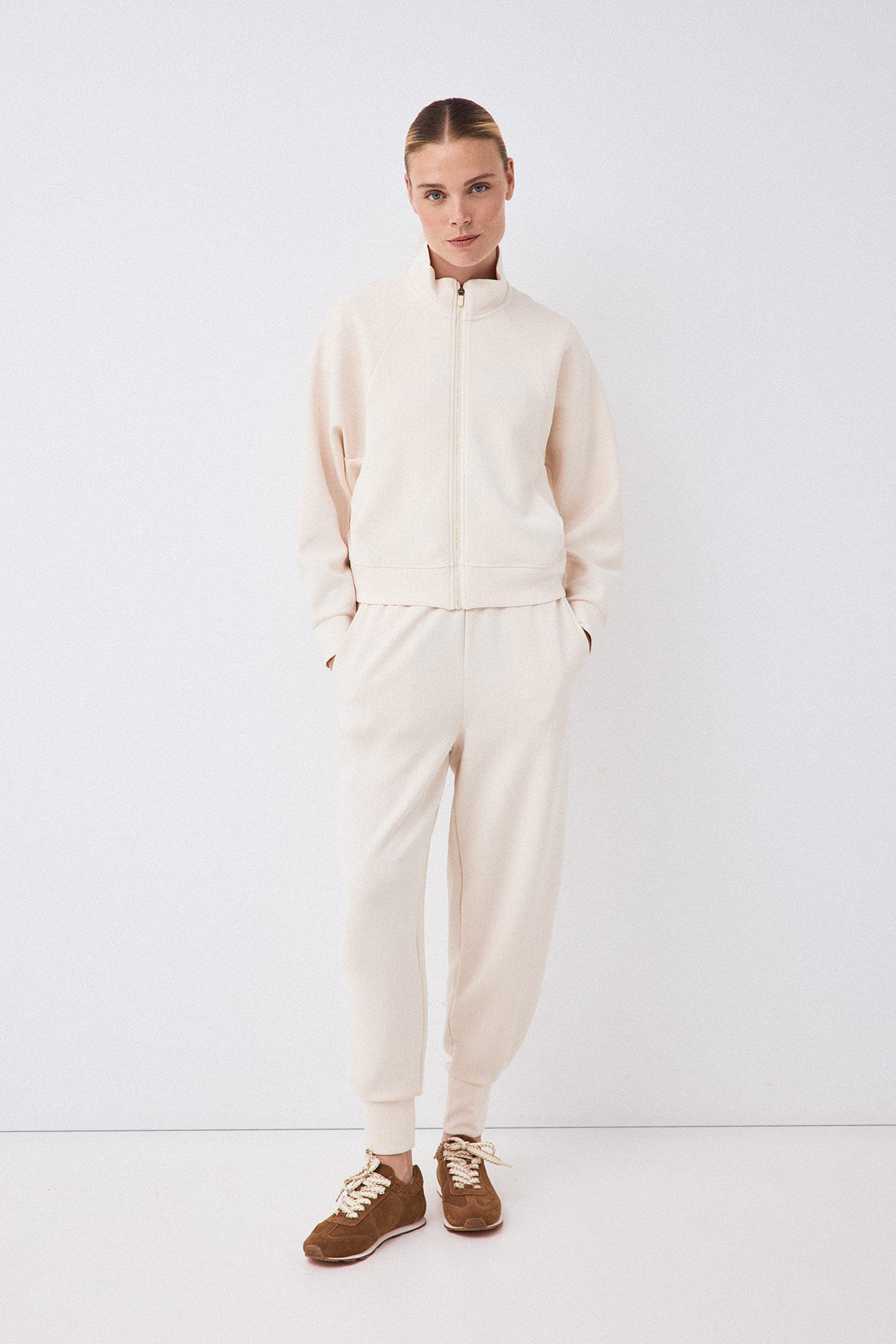 Pedro del Hierro Soft touch jogger trousers Ecru