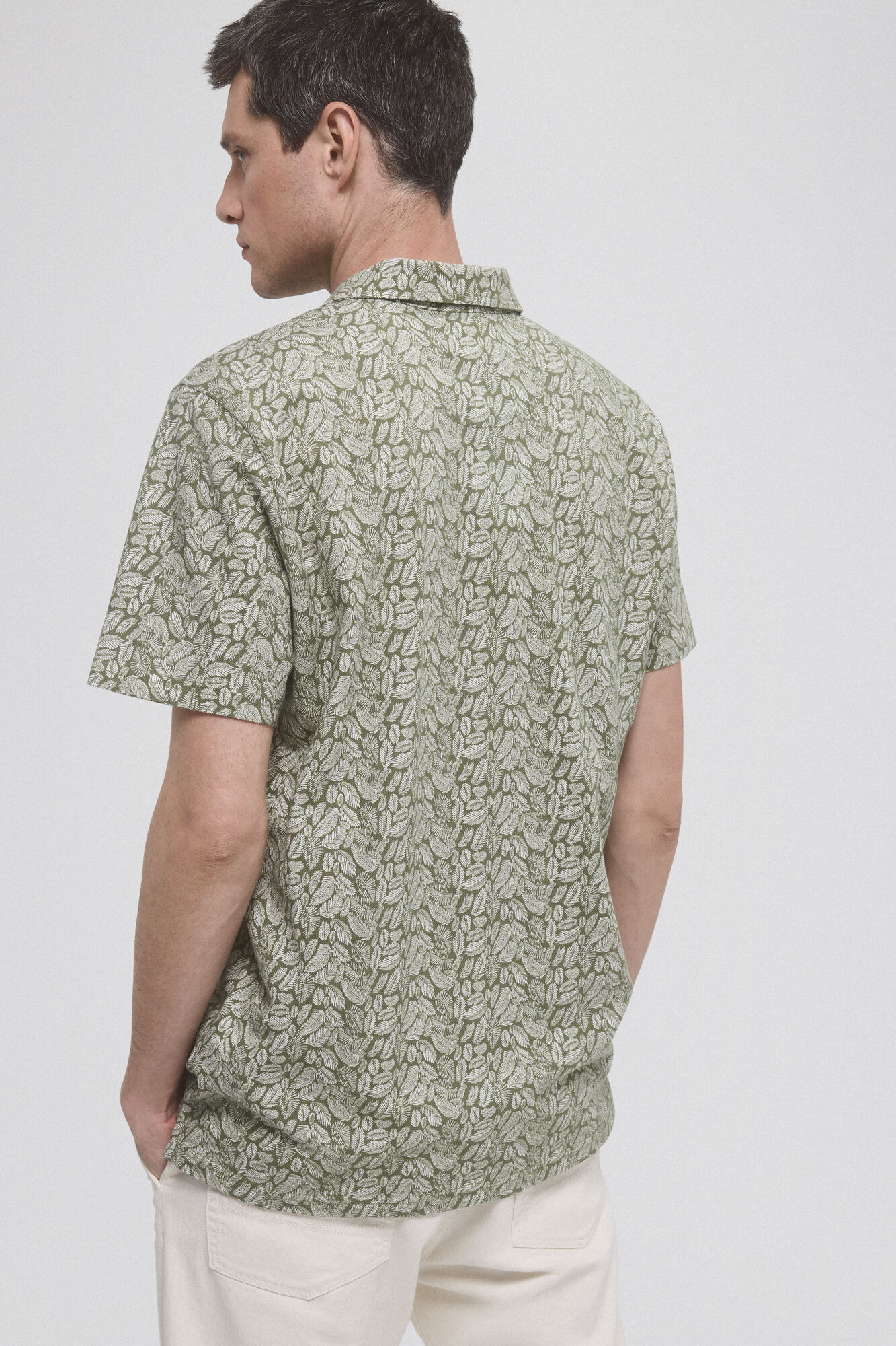 Pedro del Hierro Leaf print polo shirt Green
