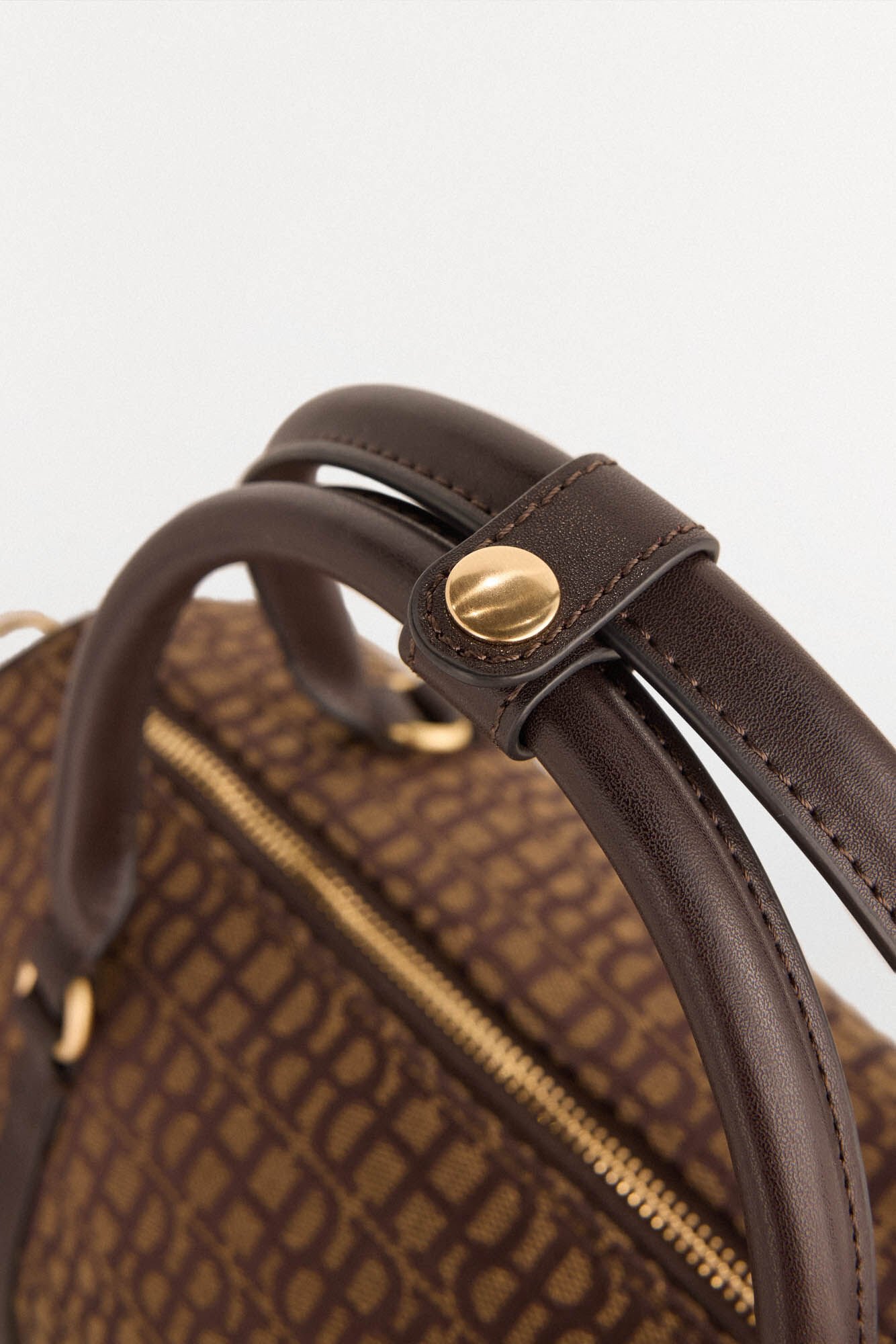 Pedro del Hierro Jacquard bowling bag Brown