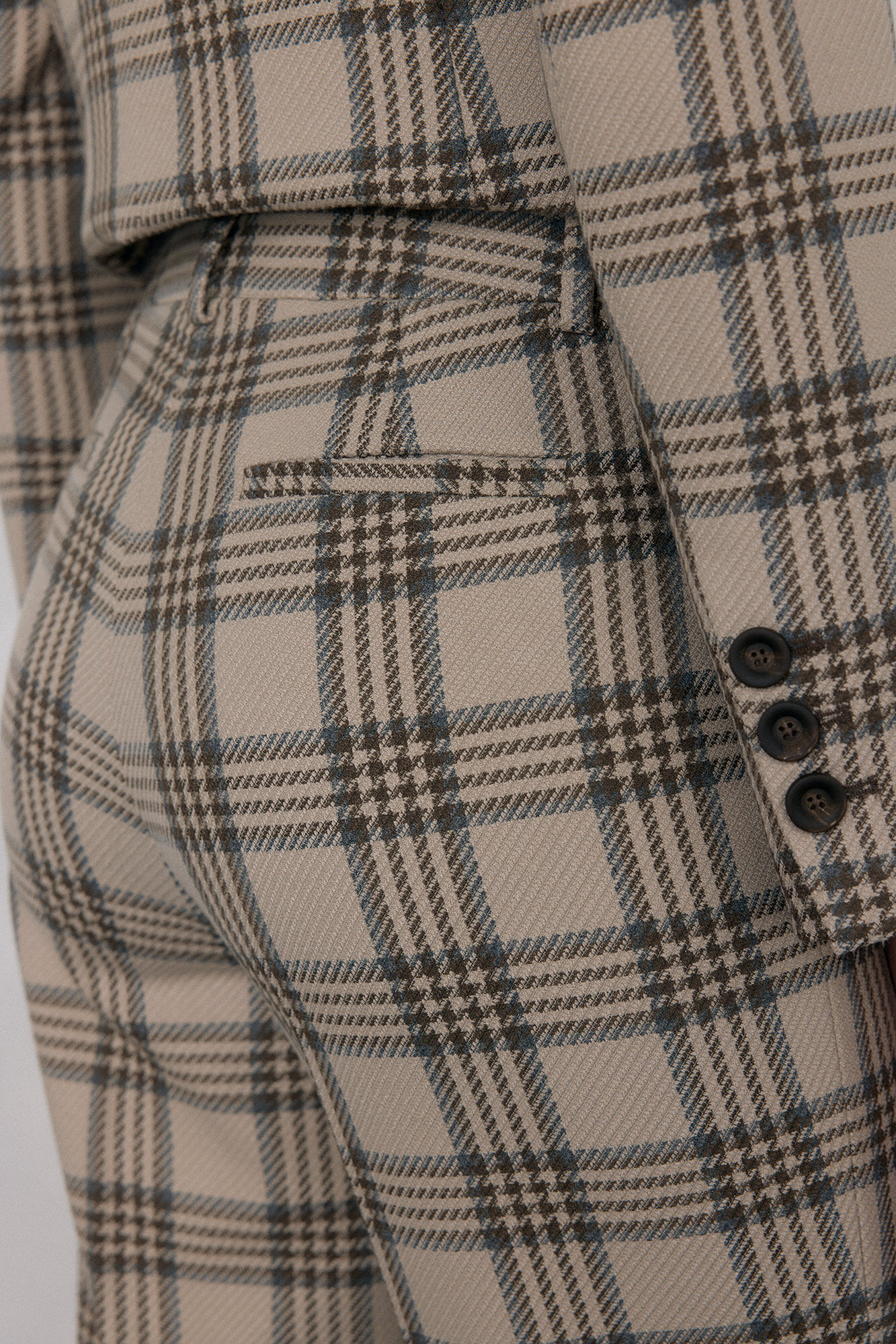 Pedro del Hierro Straight checked trousers Brown