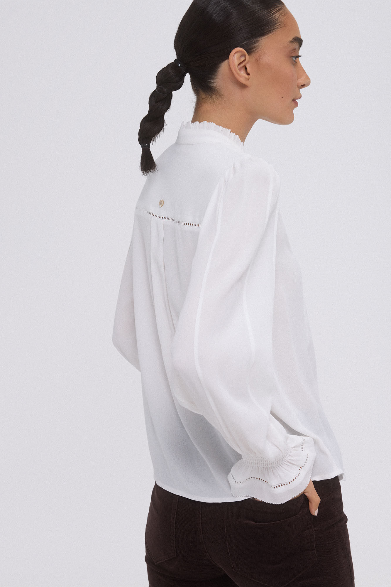 Pedro del Hierro Romantic blouse with lace detail White