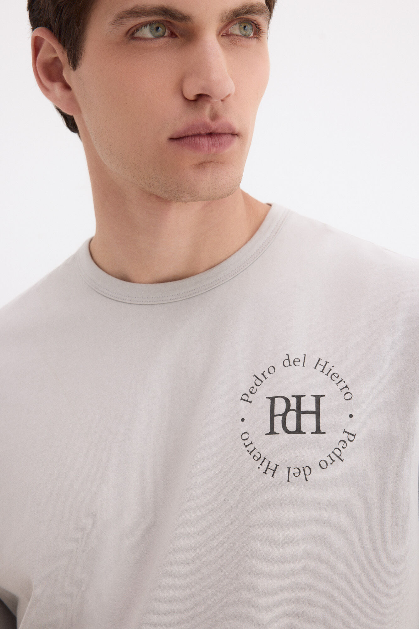 Pedro del Hierro Printed logo T-shirt Grey