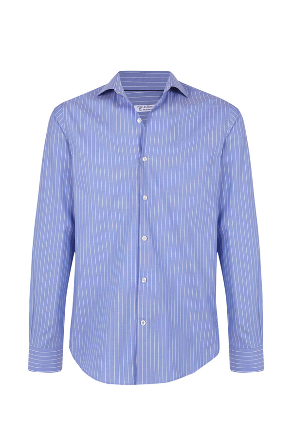 Pedro del Hierro Striped regular fit dress shirt, easy-iron and anti-stain Blue