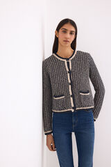 Pedro del Hierro Multicoloured textured jersey-knit jacket Blue