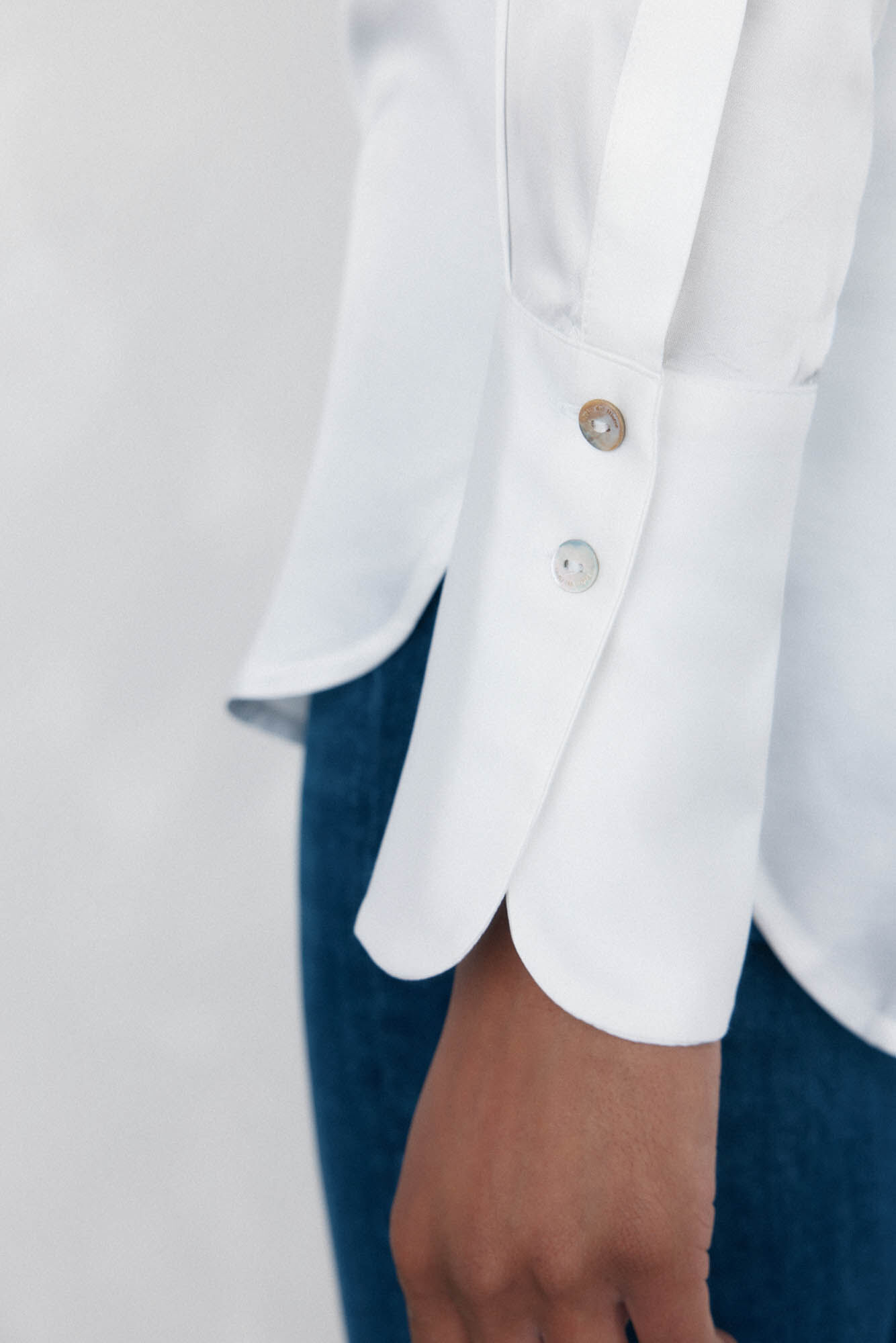 Pedro del Hierro Oversized satin shirt White