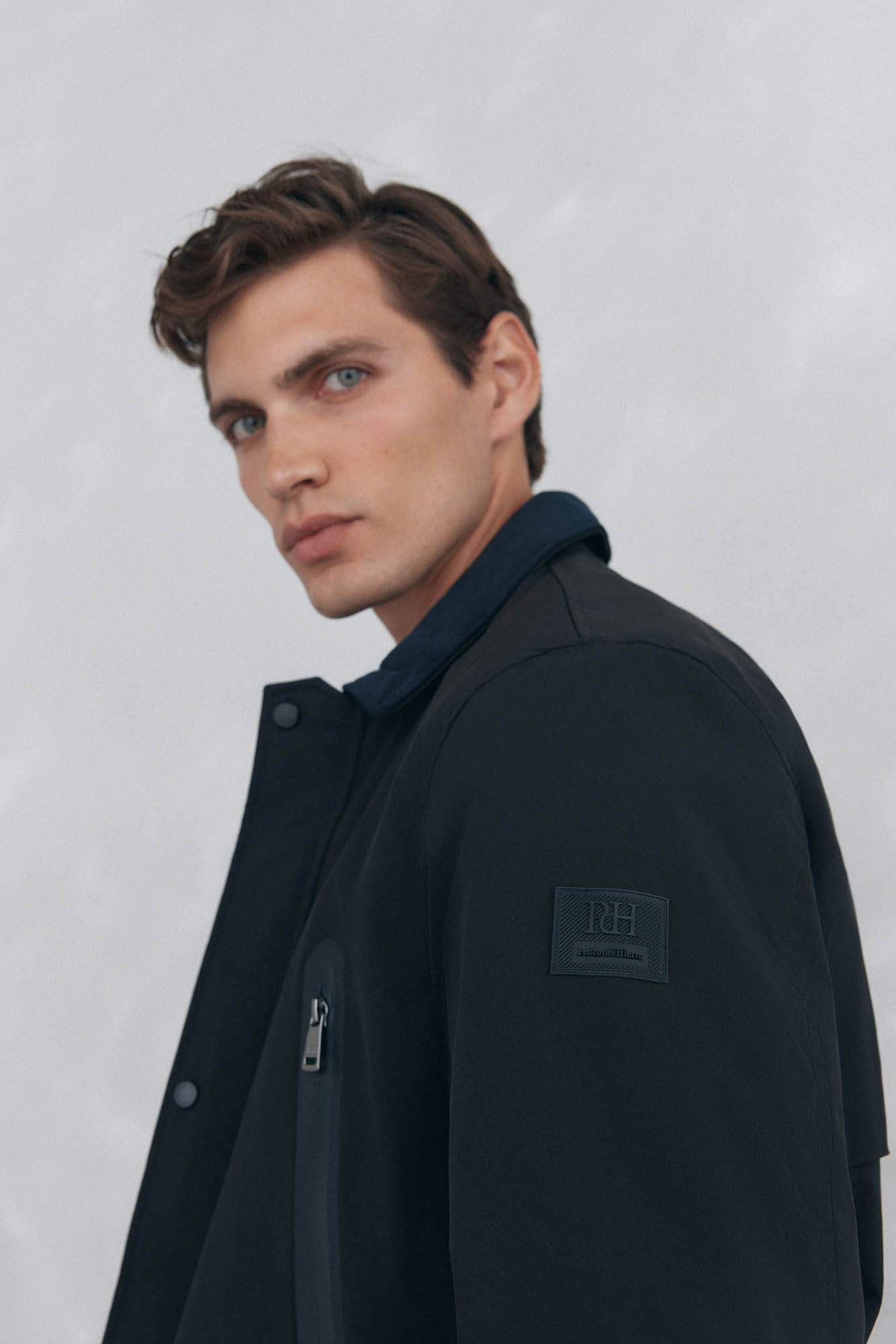 Pedro del Hierro Water-repellent zip fastening jacket Black