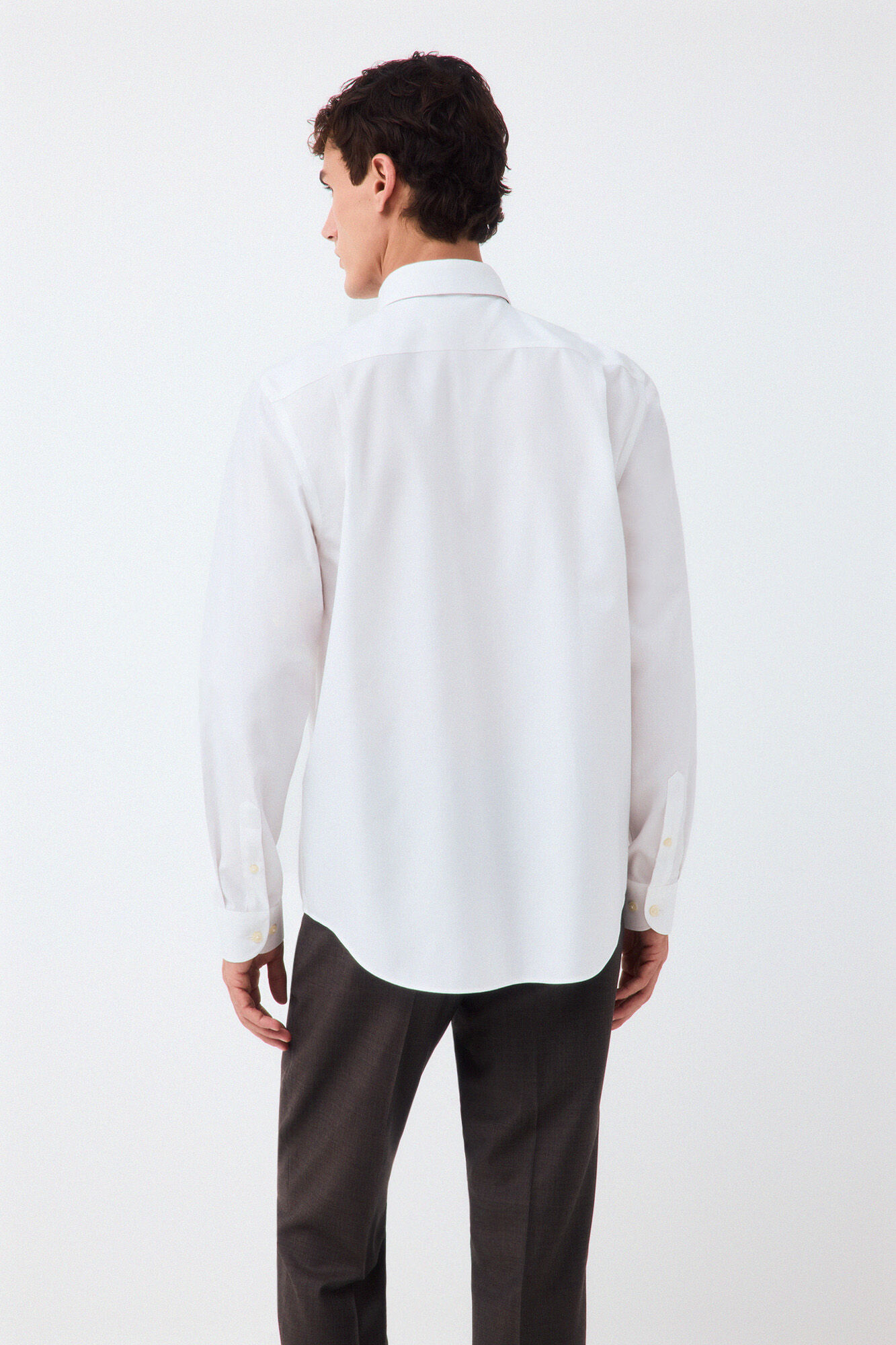 Pedro del Hierro Non-iron + anti-stain structure dress shirt White