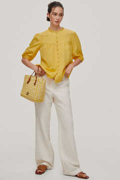 Pedro del Hierro Blouse with ribbons Yellow