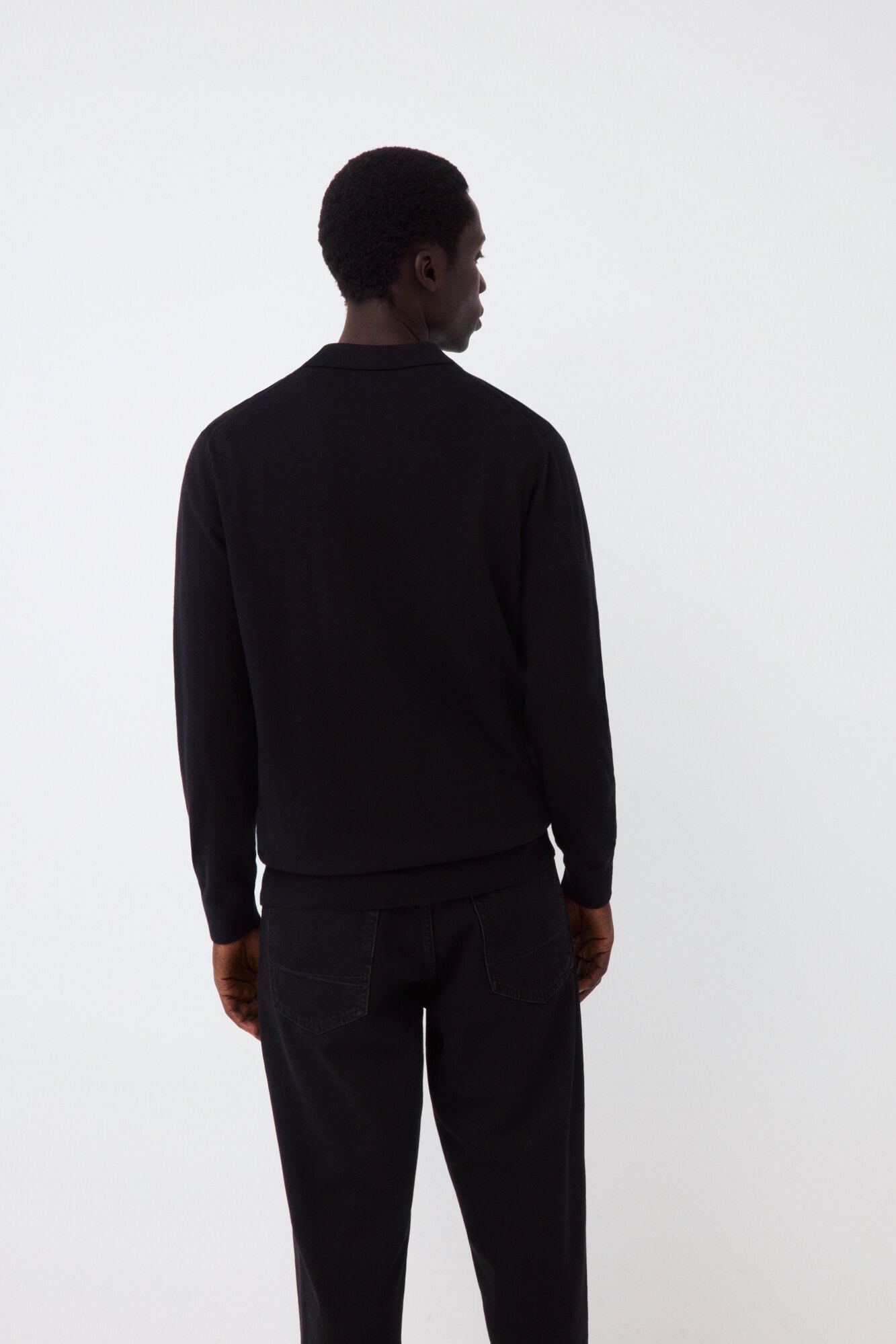 Pedro del Hierro Cotton silk cashmere zip fastening premium cardigan Black