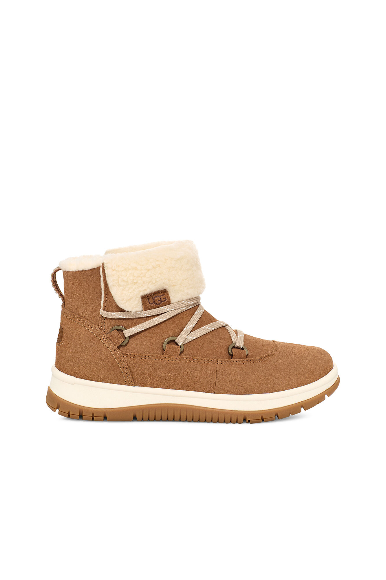 Ugg Bota com cord&otilde;es para senhora Marrom