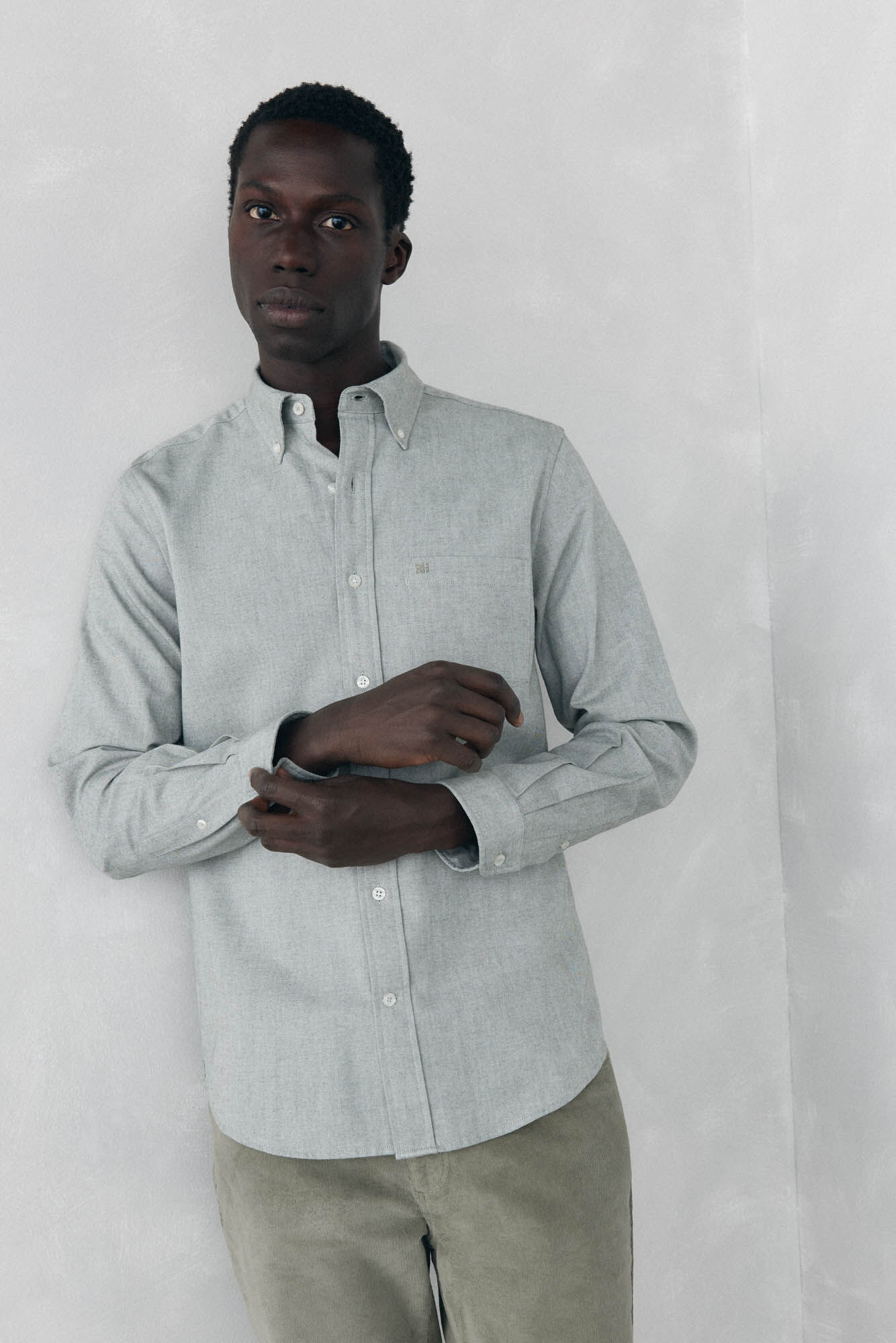 Pedro del Hierro Plain Brushed Oxford Shirt