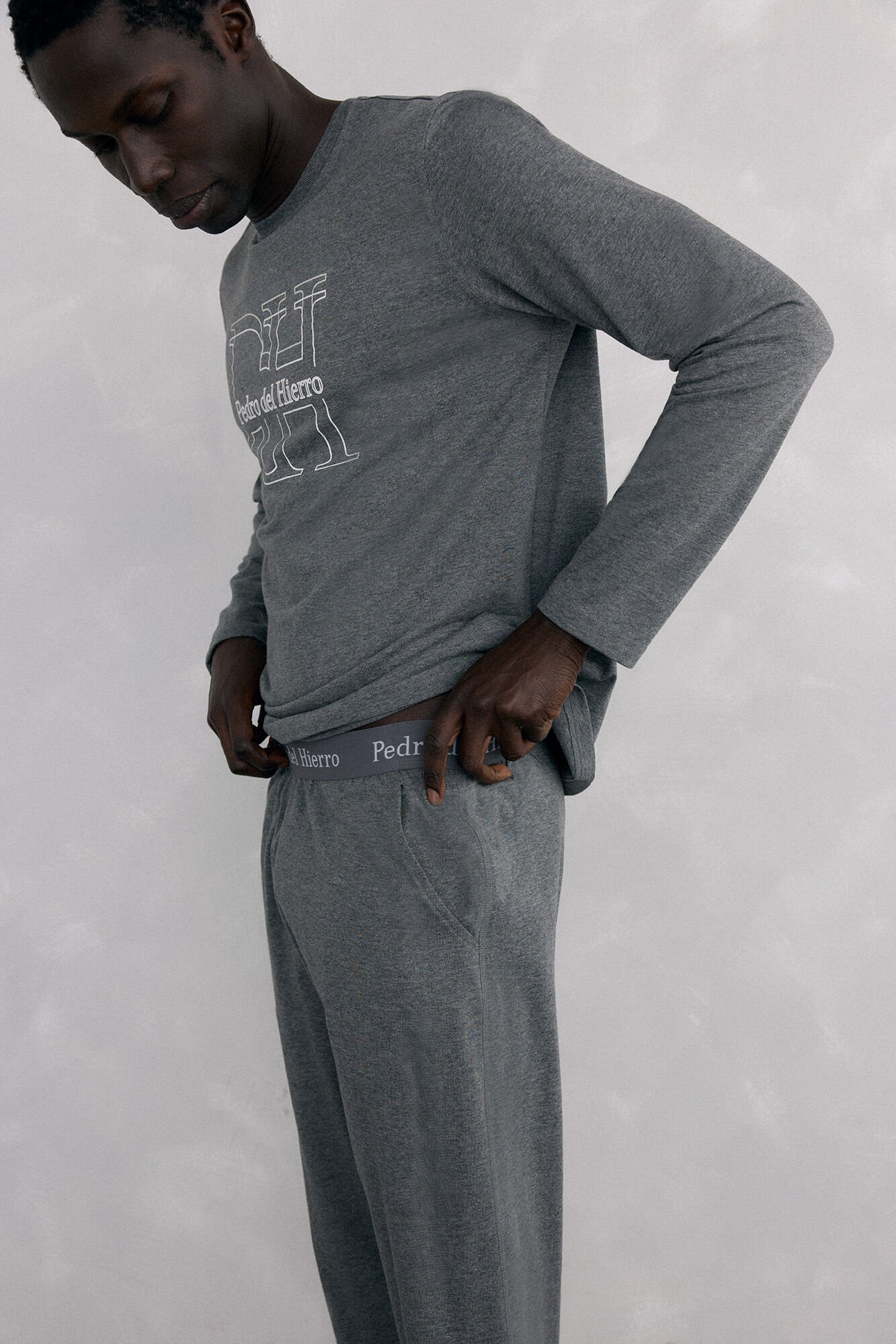 Pedro del Hierro Set de pijama punto Gris