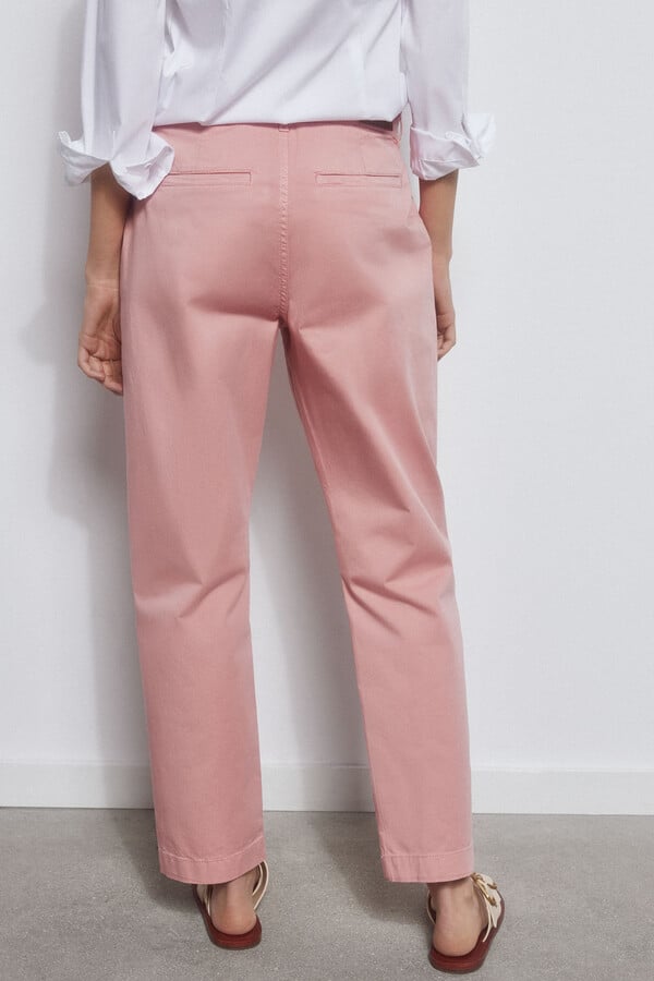 Pedro del Hierro Slim fit satin trousers Pink