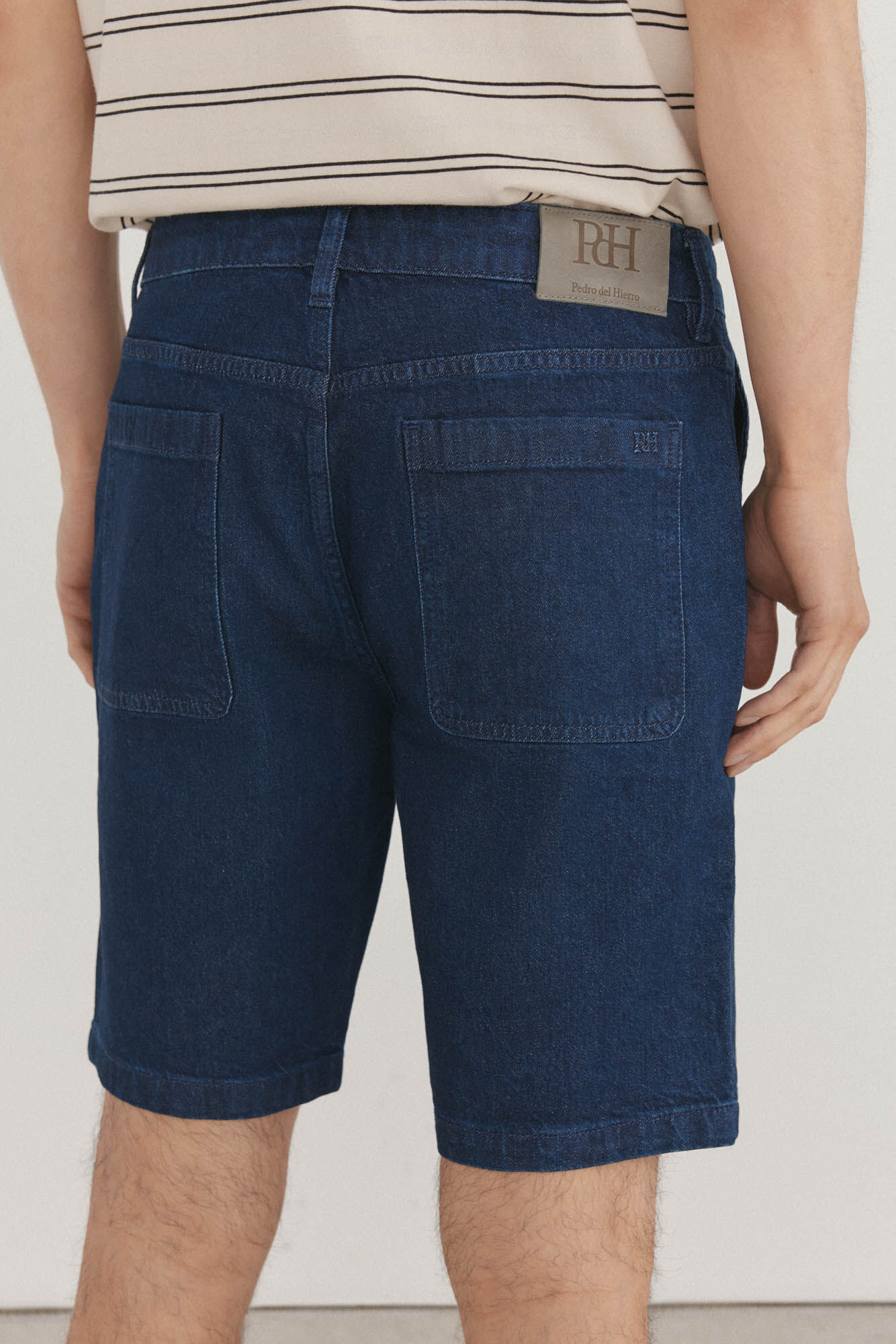 Pedro del Hierro Regular fit denim Bermuda shorts Blue