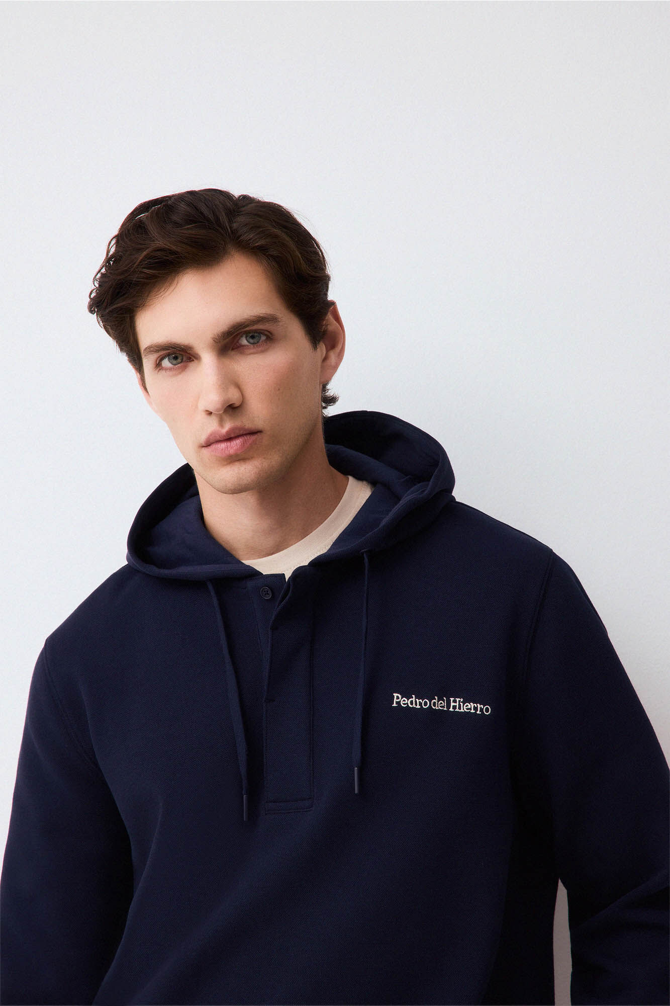 Pedro del Hierro Hooded logo sweatshirt Blue