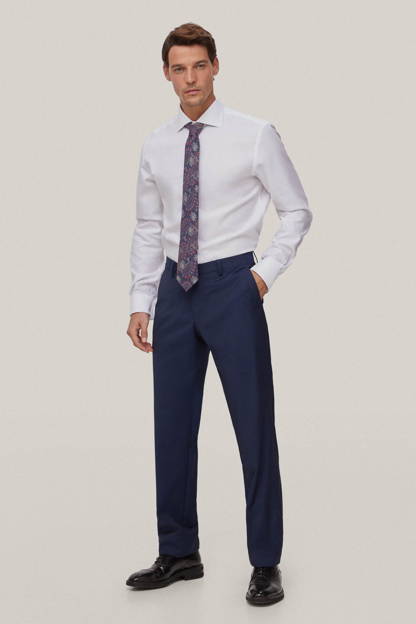 Pedro del Hierro Camisa vestir gemelos estructura lisa non iron + antimanchas White