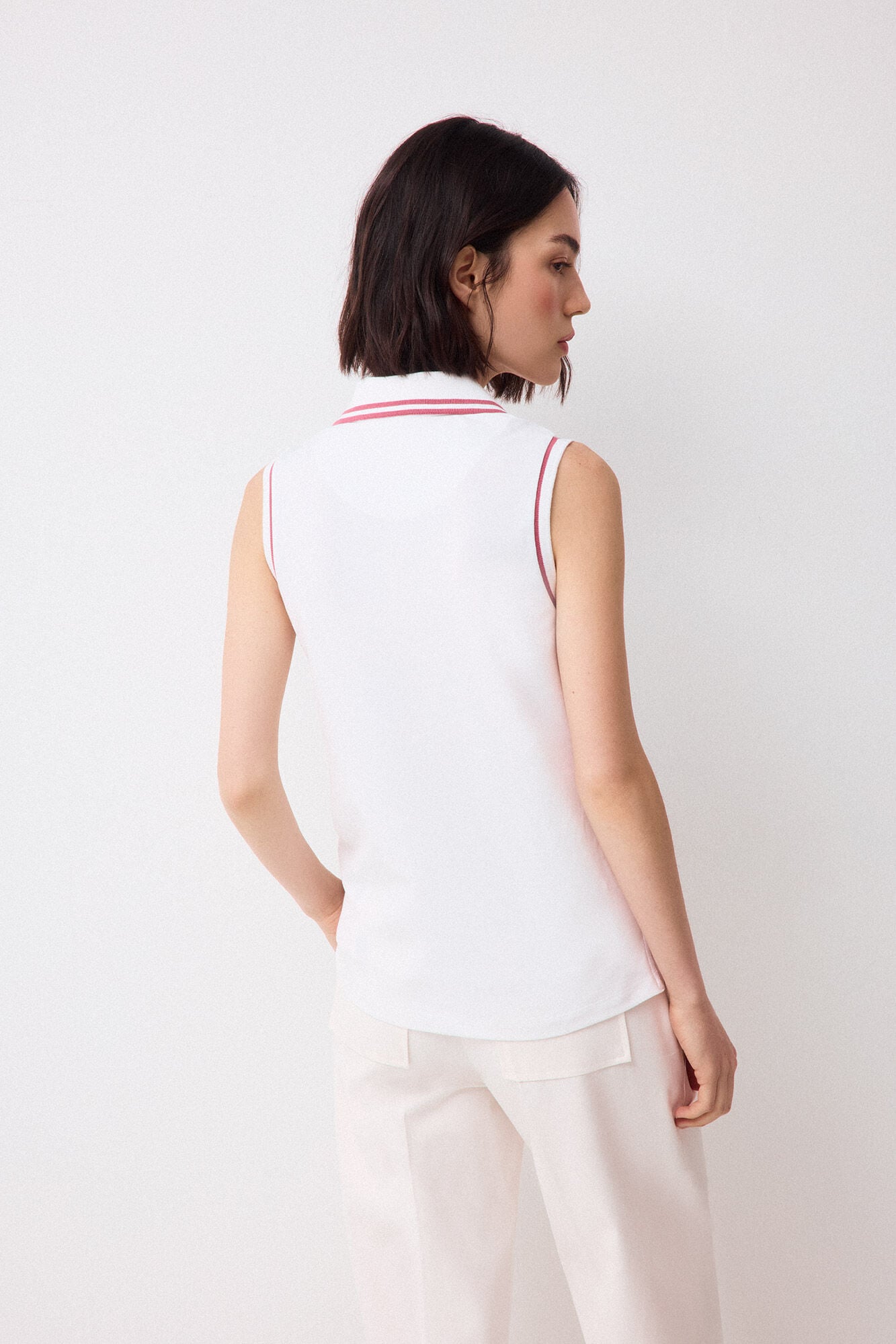 Pedro del Hierro Sleeveless polo shirt White