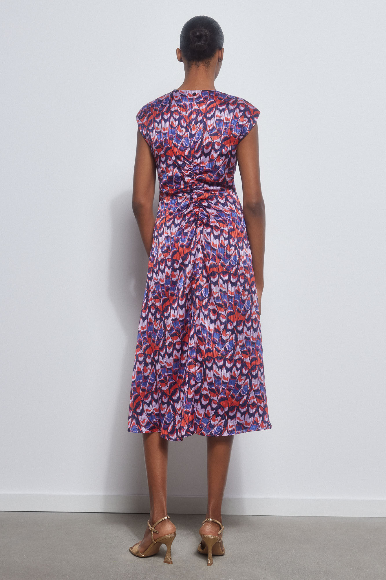 Pedro del Hierro Printed gathered dress Turquoise