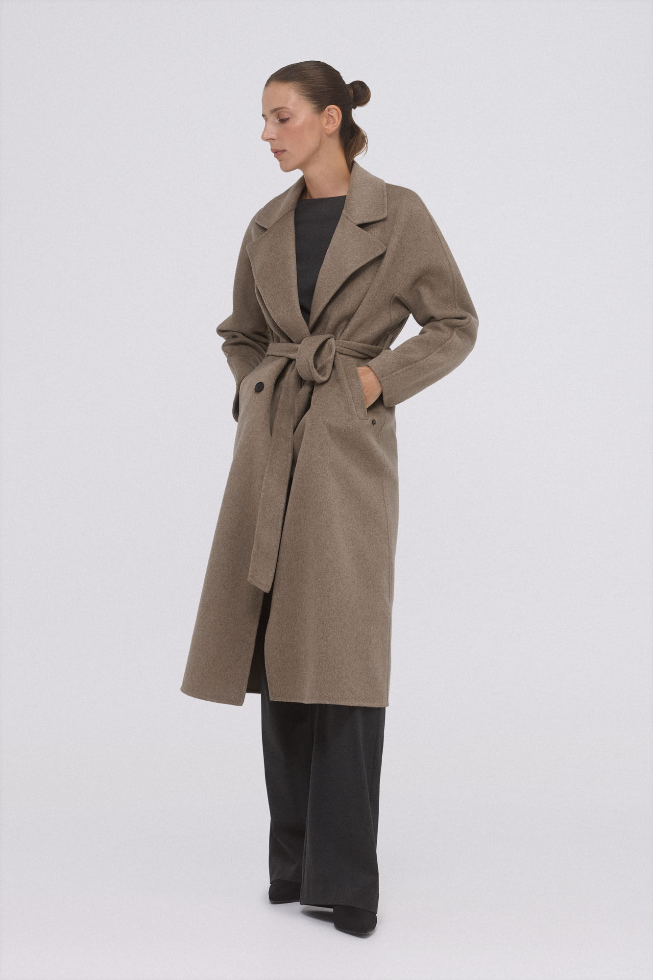 Pedro del Hierro Doubleface dressing gown coat Grey